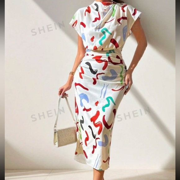 Colorful Midi Dress - Picture 2 of 3